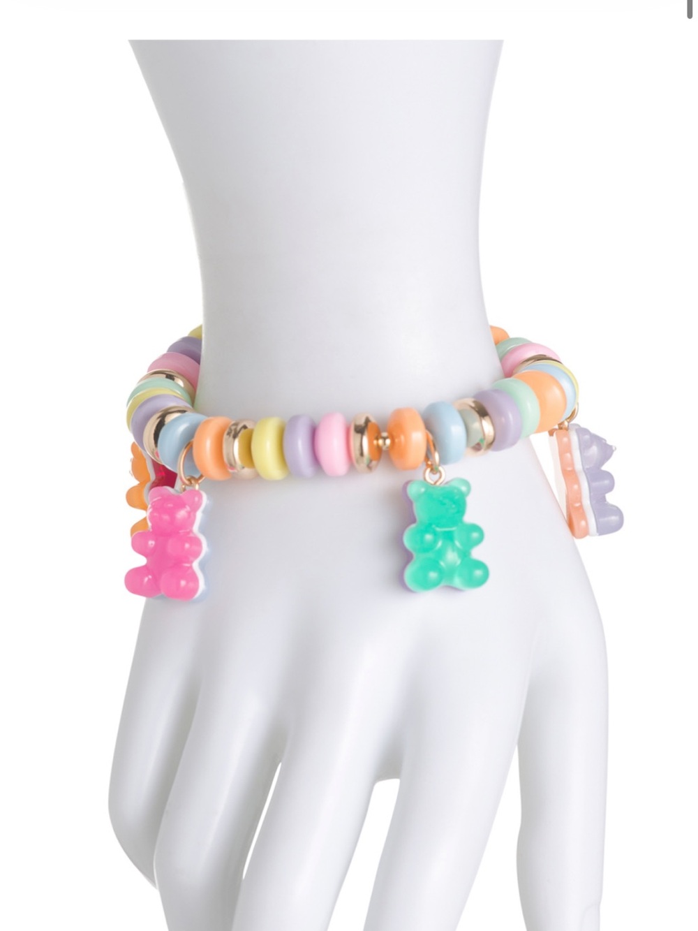 Kids Pastel Gummy Bear Charm Bracelet - Multicolor
